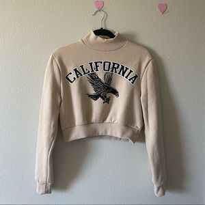 Adika brown mockneck cropped sweater